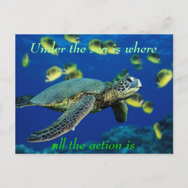 Under the sea - Sea Turtle Postcard (Front)