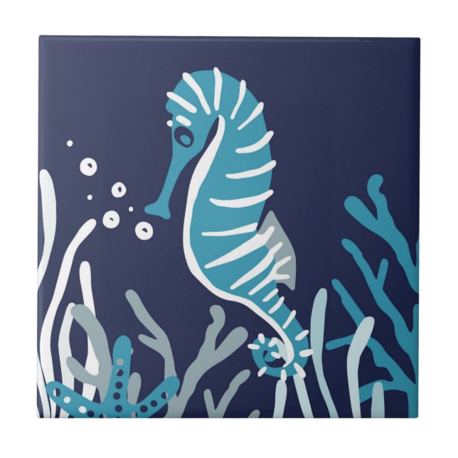 Under the Sea - Seahorse Tile (Front)