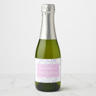 Under the Sea Seaweed Girl 1st Birthday Sparkling Wine Label