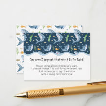 Under the Sea Shark Baby Shower Book Request Card