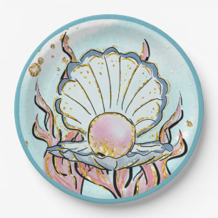 Under the Sea Shell Mermaid Birthday Party  Paper Plate