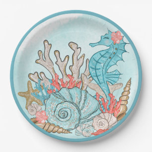 Under the Sea Shell Mermaid Birthday Party Paper Plate