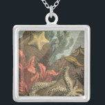 Under the Sea Silver Plated Necklace<br><div class="desc">Go underwater to explore the sea with all these different sea creatures. This vintage piece of art is a perfect addition to any sea anemone lovers. It captures sealife with starfishes, kelp, seaweed, and other sea creatures. Get your art print today on your product.</div>