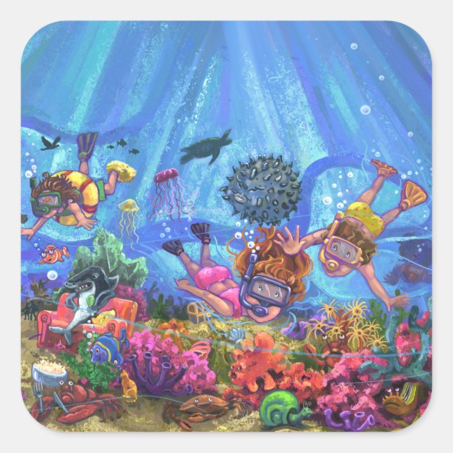 Under the Sea Square Sticker (Front)