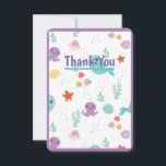 Under The Sea Thank You Card<br><div class="desc">Under the sea sweet collection for baby. This sweet pattern is appropriate for both boys and girls. It is precious and it’s pastel colours and sweet little sea creatures. Under the sea would be a sweet pattern and theme for any baby shower, baby birthday, Christening/baptism or just a family gathering....</div>