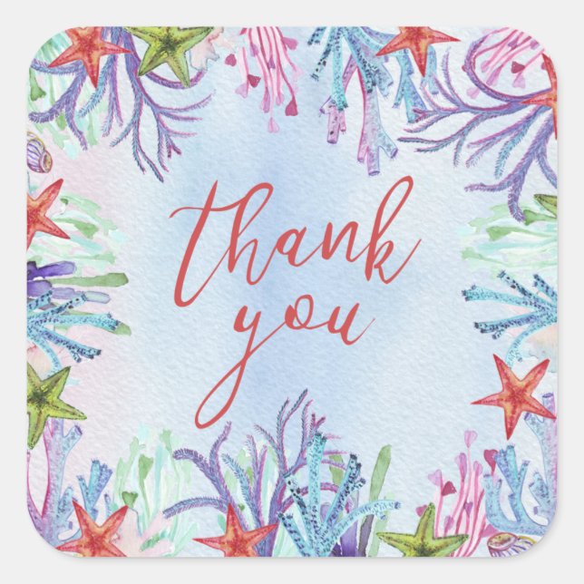 Under the Sea Thank You Sticker (Front)