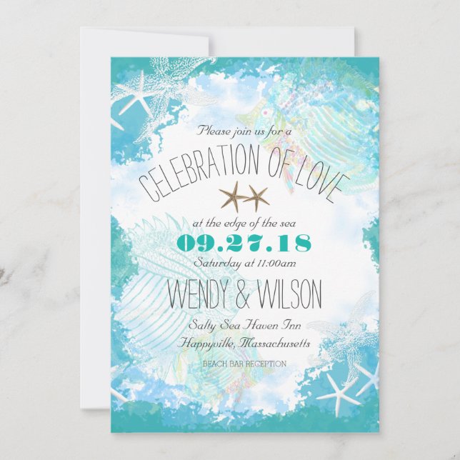 Under the Sea Tropical Fish Celebration of Love Invitation (Front)