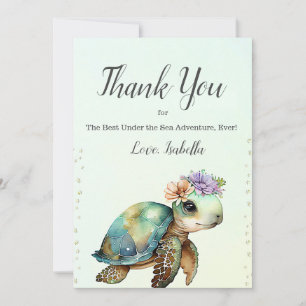 Under the Sea, Turtle 2nd Birthday,            Thank You Card