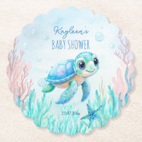Under the sea turtle aqua blue baby shower favours