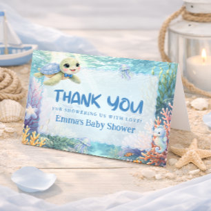 Under the Sea Turtle Baby Shower Thank You Card