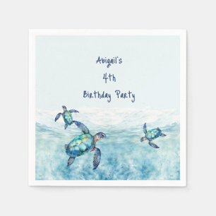 Under the Sea Turtle Birthday Party Napkin
