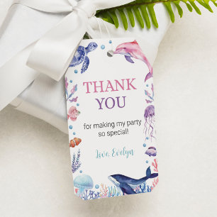 Under The Sea Turtle Birthday Theme Thank You Tag