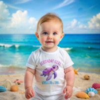 Under the sea turtle pink purple birthday girl