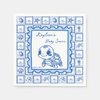 Under the sea turtle retro post stamp monogrammed
