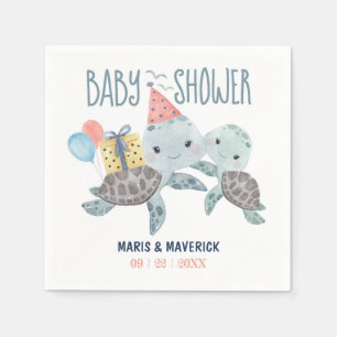 Under The Sea Turtle Watercolor Baby Shower Napkin