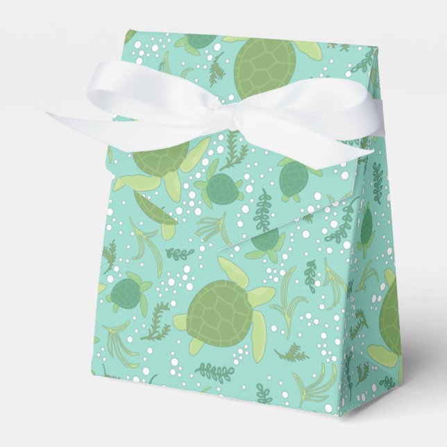 Under the Sea Turtles Baby Shower Favor Box (Front Side)