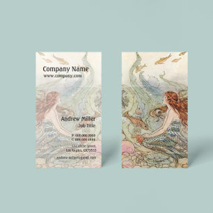Under the Sea Vintage Mermaid Business Card