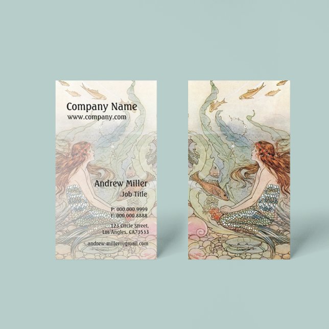 Under the Sea Vintage Mermaid Business Card (Creator Uploaded)