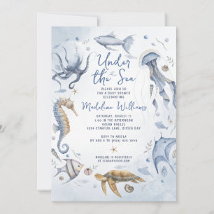Under the Sea Watercolor Baby Shower Invitation