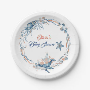 Under the Sea Watercolor Baby Shower Paper Plate