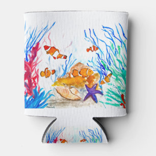 Under the sea watercolor fish ocean coastal sea can cooler