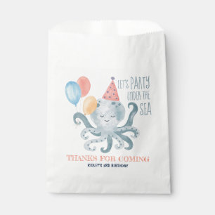 Under The Sea Watercolor Octopus Birthday Favour Bag