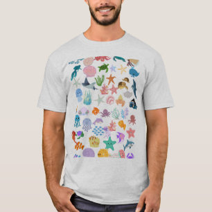 Under the Sea, Watercolor Print,   Decor Fine Art  T-Shirt