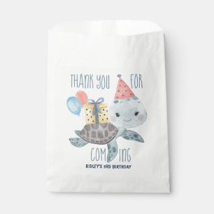 Under The Sea Watercolor Turtle Birthday Thank You Favour Bag