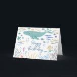 Under The Sea Whale Happy Birthday Card<br><div class="desc">Cute whale under the sea happy birthday card. Perfect for kids birthday and more.</div>