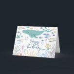 Under The Sea Whale Happy Birthday Card<br><div class="desc">Cute whale under the sea happy birthday card. Perfect for kids birthday and more.</div>