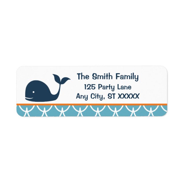 Under the Sea, Whale Return Address Label (Front)