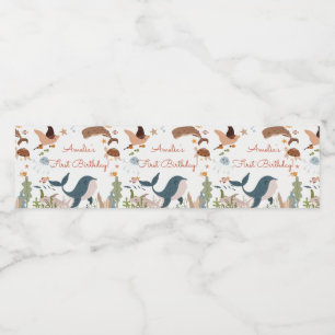 Under the Sea Whale Shark Sea Life 1st Birthday Water Bottle Label