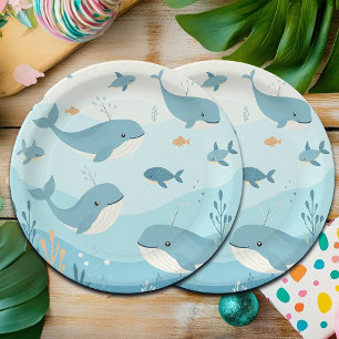 Under the Sea Whales & Fish Kids Paper Plate