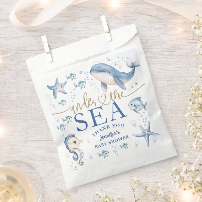 Under The SeaBaby Shower Boy Blue Ocean Favour Bag (Clipped)