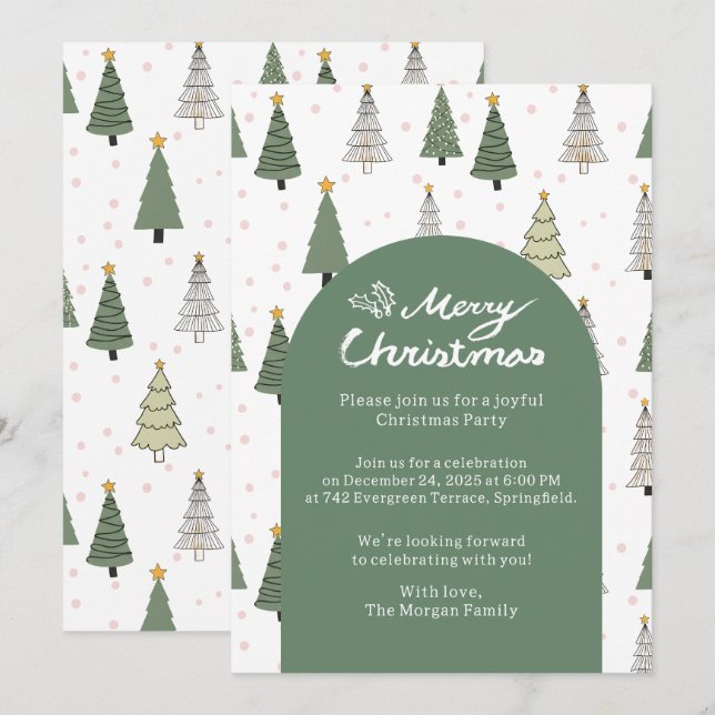 Under the Snowy Trees – Christmas Party Invitation (Front/Back)
