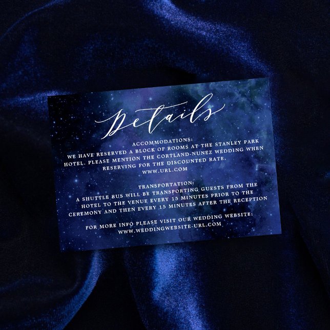 Under The Stars Astronomy Space Wedding Details Enclosure Card (Creator Uploaded)