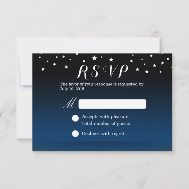 Under the Stars Beach Wedding RSVP Card (Front)