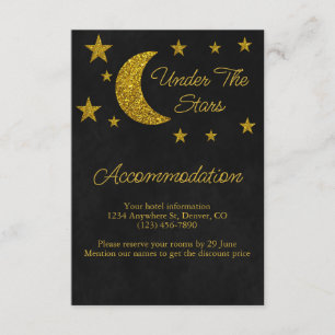 Under The Stars Birthday Accommodation Enclosure Card