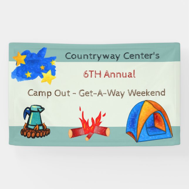 Under The Stars Camp Out Banner (Horizontal)