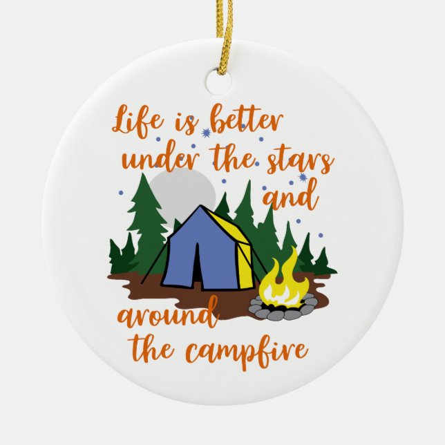 Under the Stars Ceramic Ornament (Front)