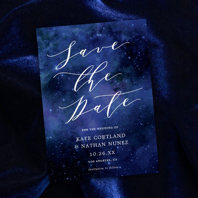 Under The Stars Chic Space Astronomy Stars Wedding Save The Date (Creator Uploaded)
