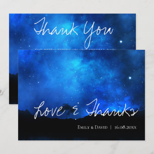 Under The Stars Elegant Love & Thanks Wedding Than Thank You Card