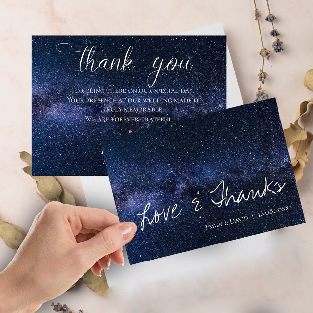 Under The Stars Elegant Love & Thanks Wedding Thank You Card (Under The Stars Elegant Love & Thanks Wedding Thank You Card)