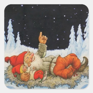 “Under the Stars” Gnomes by Jenny Nystrom Square Sticker