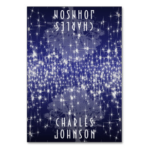 Under the Stars in Dark Blue Place Card