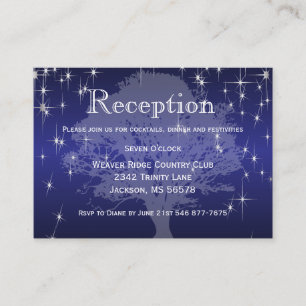 Under the Stars in Metallic Dark Blue - Reception Enclosure Card