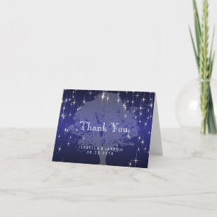 Under the Stars in Metallic Dark Blue - Thank You Card