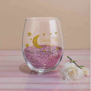 Under The Stars Quinceañera Stemless Wine Glass