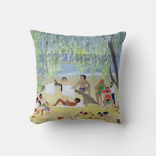 Under the Tree or A Shady Place 1991 Throw Pillow (Front)