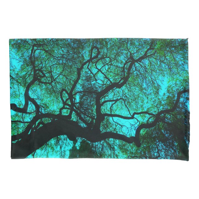 Under the Tree -Turquoise Pillowcase (Front)